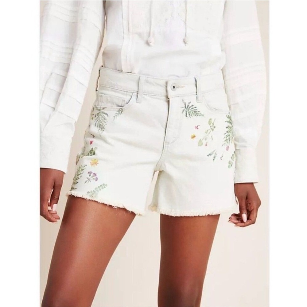 Anthropologie Pilcro & The Letterpress Botanical Slim Boyfriend Shorts 25